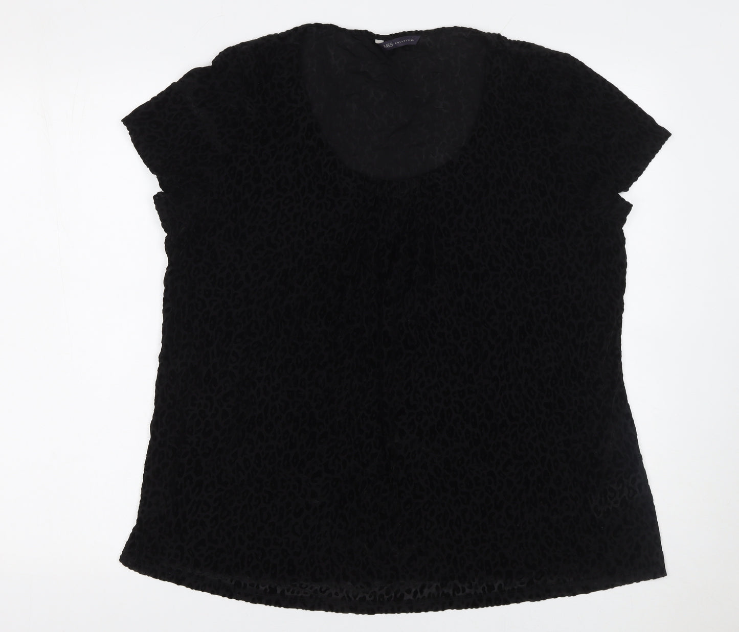 Marks and Spencer Women’s Black Animal Print Blouse Size 16
