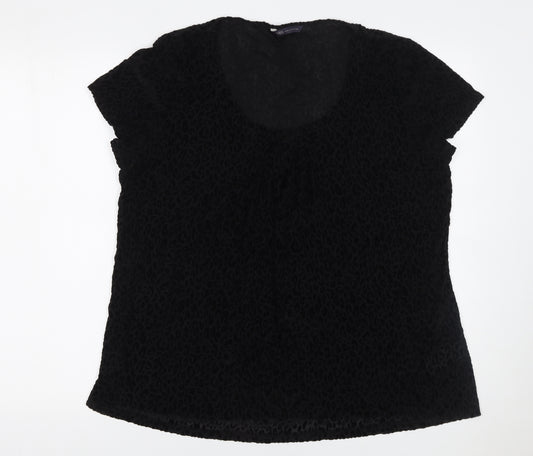 Marks and Spencer Women’s Black Animal Print Blouse Size 16
