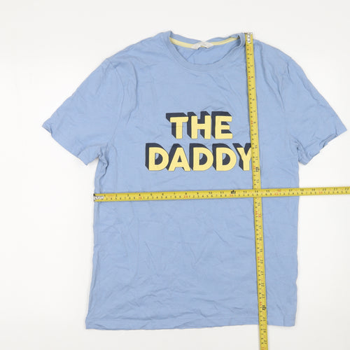 Marks and Spencer Men's Blue THE DADDY Short Sleeve Nightshirt Size S