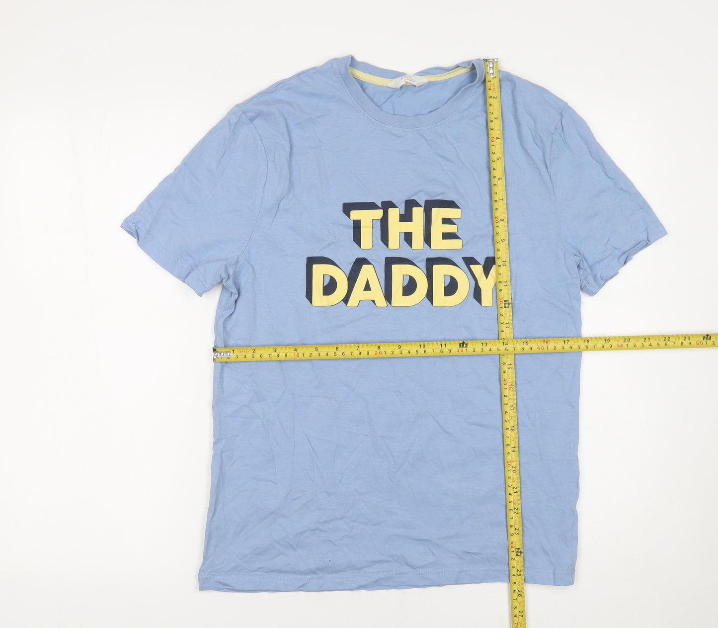 Marks and Spencer Men's Blue THE DADDY Short Sleeve Nightshirt Size S