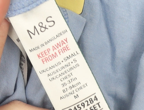 Marks and Spencer Men's Blue THE DADDY Short Sleeve Nightshirt Size S