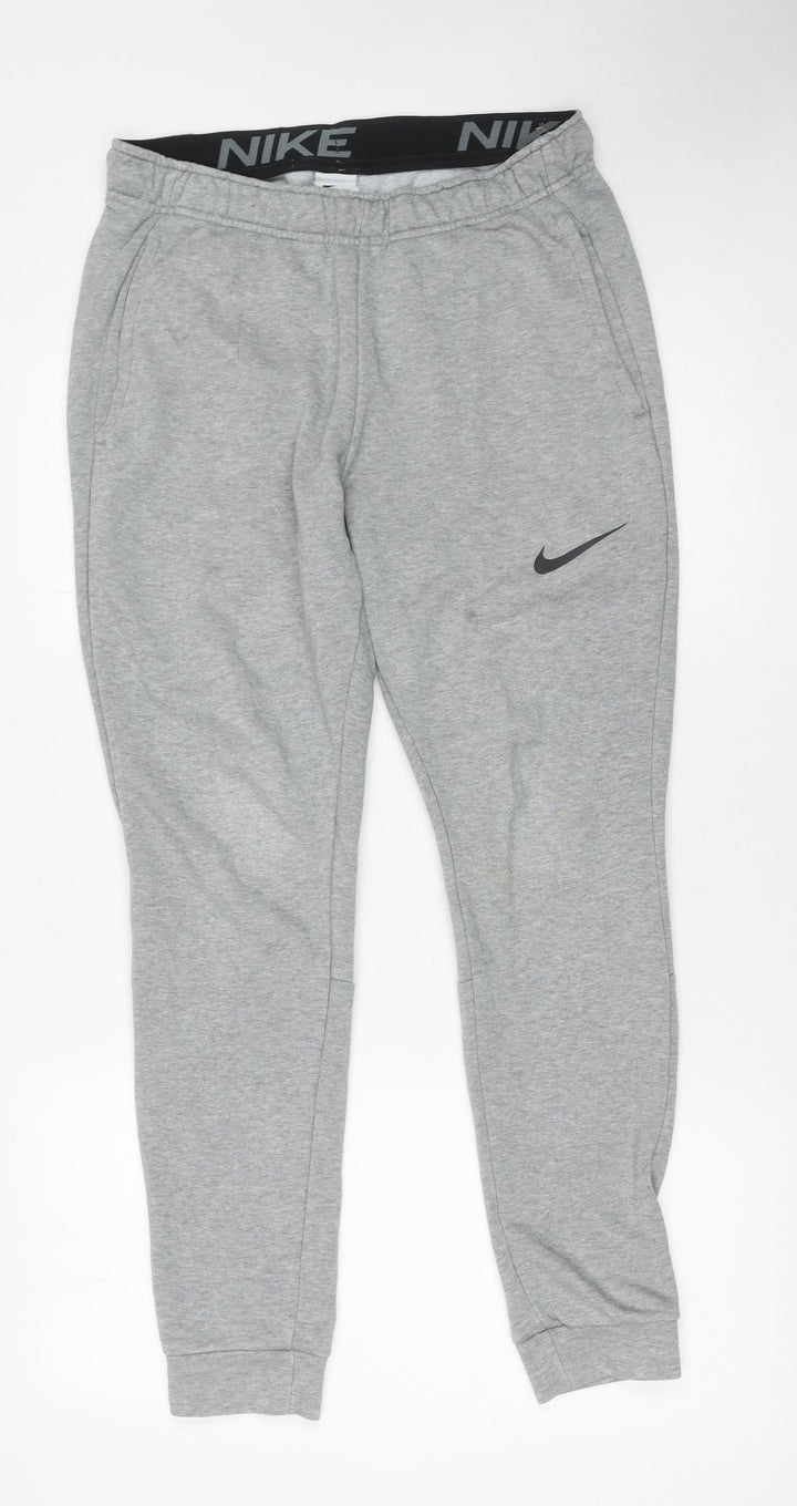 Nike Men's Grey Dri-FIT Jogger Trousers Size S