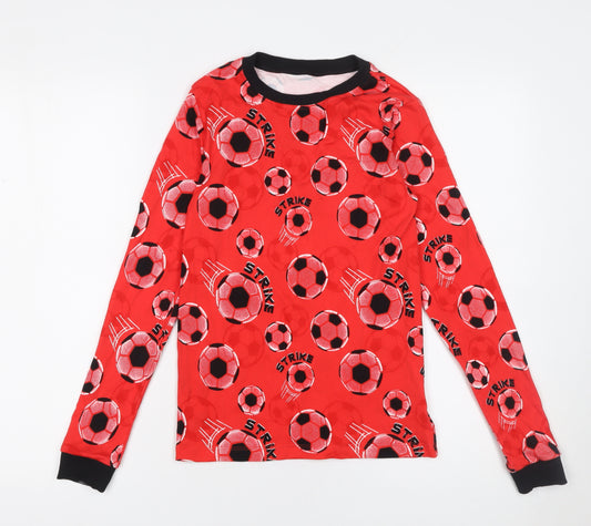 Dunnes Stores Boys Red Football Strike Long Sleeve Pyjama Top 12-13 Years