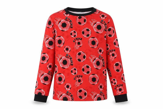 Dunnes Stores Boys Red Football Strike Long Sleeve Pyjama Top 12-13 Years