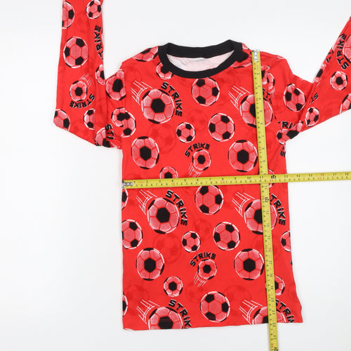 Dunnes Stores Boys Red Football Strike Long Sleeve Pyjama Top 12-13 Years