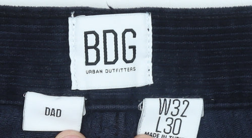 BDG Urban Outfitters Women Blue Corduroy Chino Trousers W32 L30