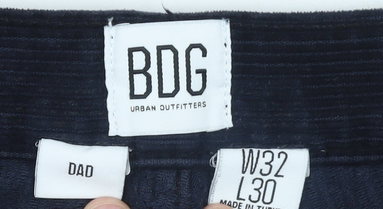 BDG Urban Outfitters Women Blue Corduroy Chino Trousers W32 L30