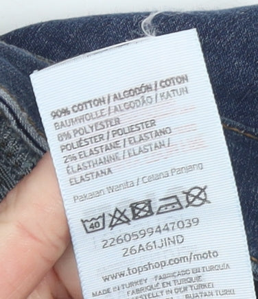 Topshop Women’s Blue Leigh Skinny Jeans Size 8 W26 L28