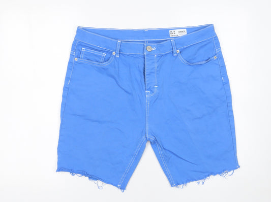 Denim Co. Men's Blue Stretch Slim Fit Chino Shorts Size 36