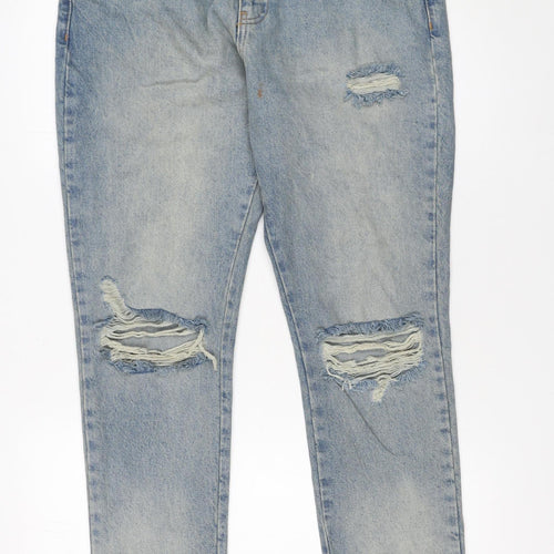 Couture Men's Blue Distressed Straight Jeans Size 32 Denim