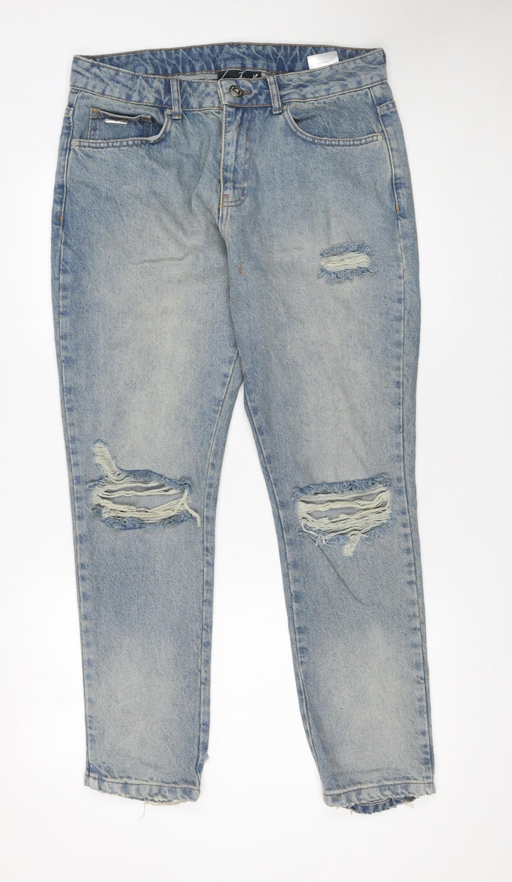 Couture Men's Blue Distressed Straight Jeans Size 32 Denim