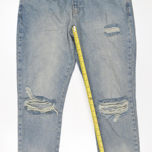 Couture Men's Blue Distressed Straight Jeans Size 32 Denim