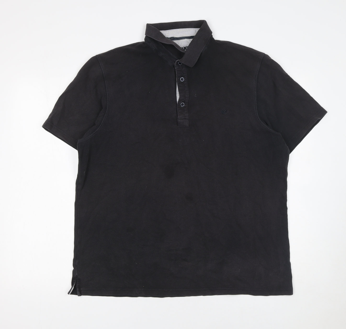 Saint James Men’s Black XL Cotton Short Sleeve Polo Shirt