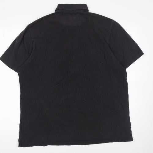 Saint James Men’s Black XL Cotton Short Sleeve Polo Shirt