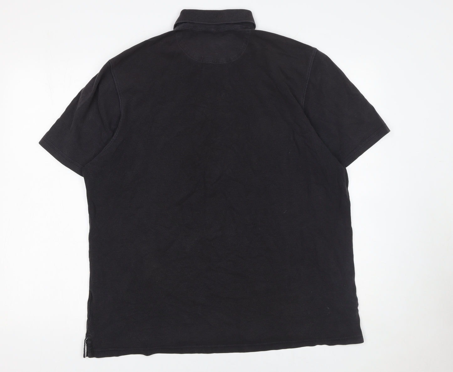 Saint James Men’s Black XL Cotton Short Sleeve Polo Shirt