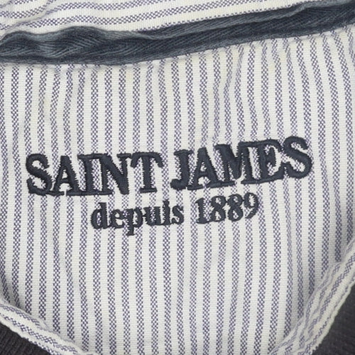 Saint James Men’s Black XL Cotton Short Sleeve Polo Shirt