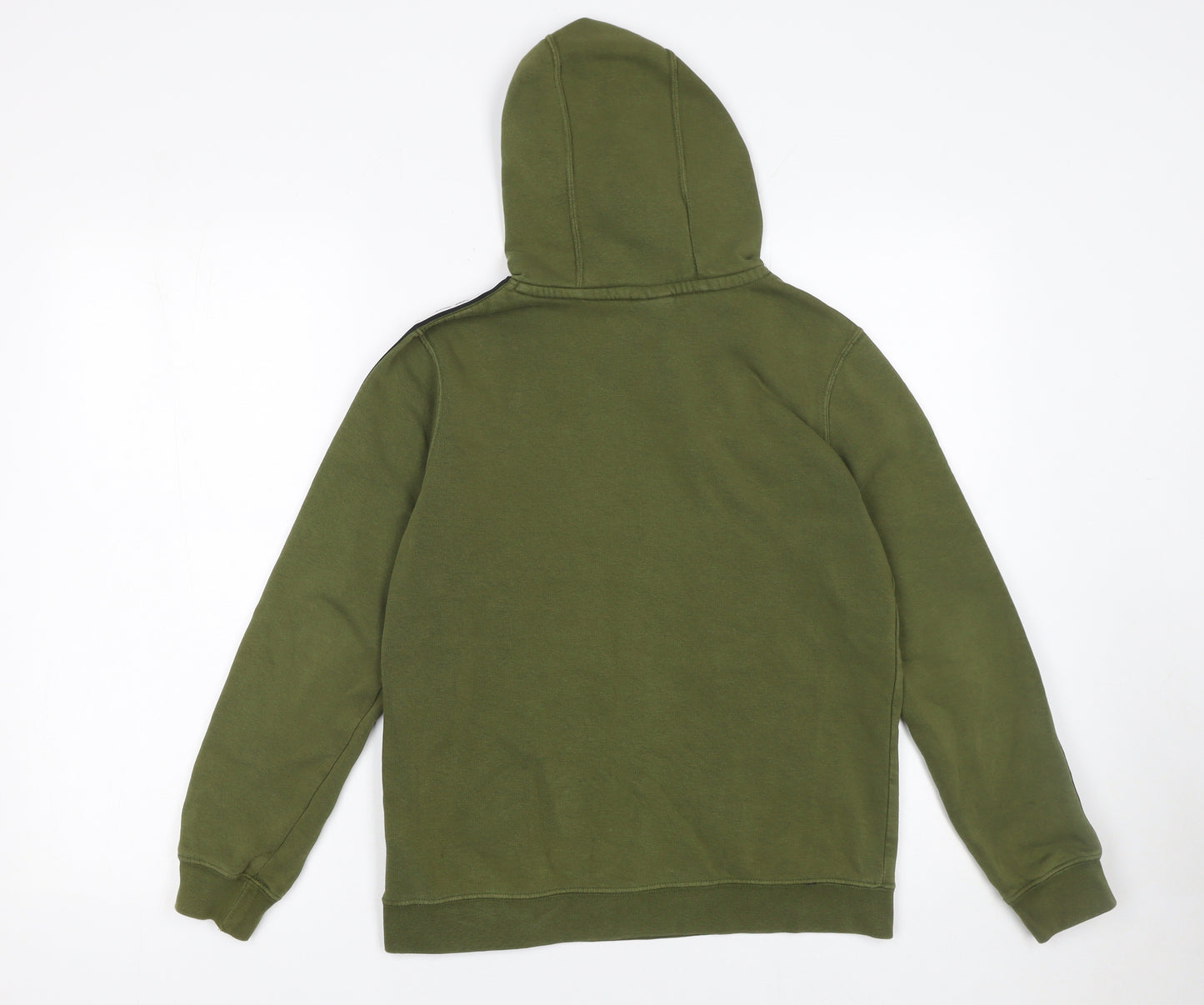 Nike Boys Green Pullover Hoodie Logo Tape Trim L 13-14 Years Fleece