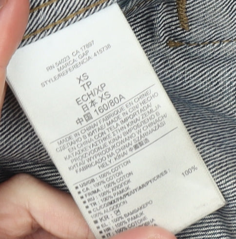Gap Women Blue Denim Basic Jacket XS Classic Fit