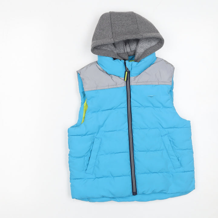 Debenhams Boys Blue Hooded Padded Bodywarmer Gilet 4-5 Years Polyester