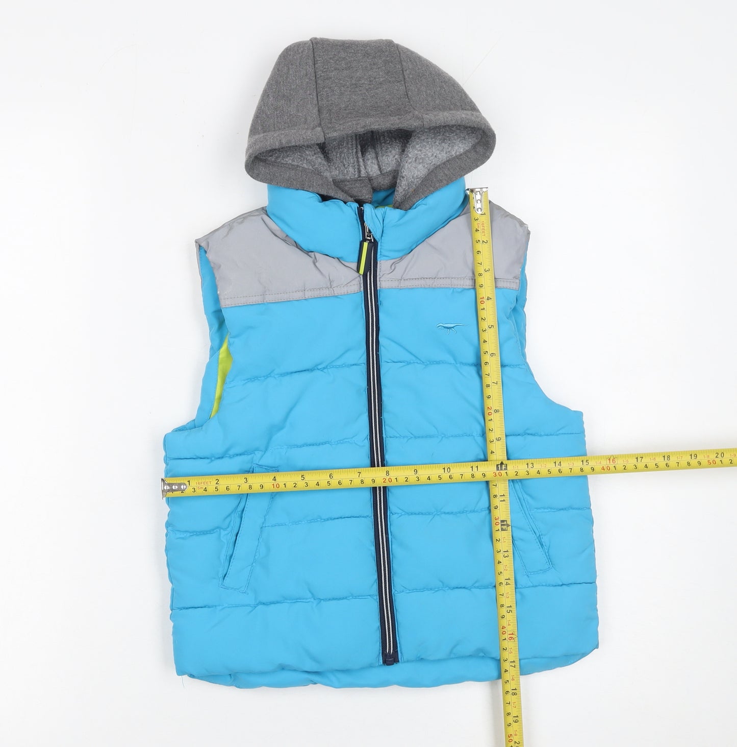 Debenhams Boys Blue Hooded Padded Bodywarmer Gilet 4-5 Years Polyester