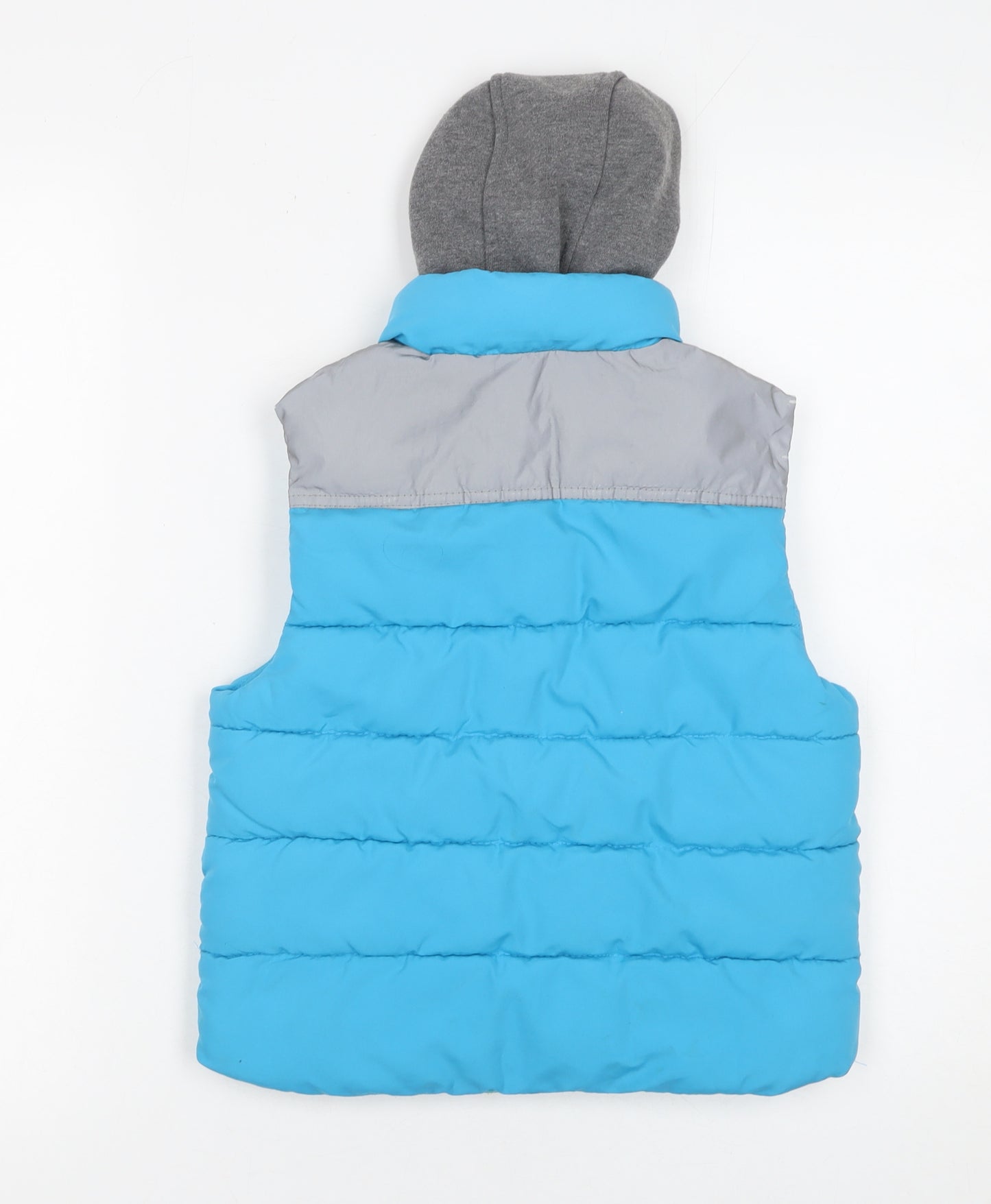 Debenhams Boys Blue Hooded Padded Bodywarmer Gilet 4-5 Years Polyester