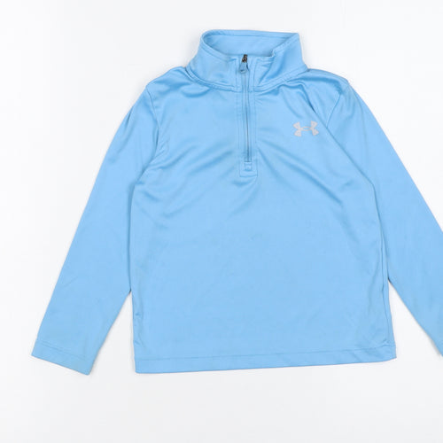 Under Armour Boys Blue 2-3 Years 1/4 Zip Long Sleeve Sports Sweatshirt