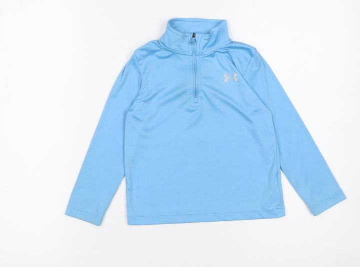 Under Armour Boys Blue 2-3 Years 1/4 Zip Long Sleeve Sports Sweatshirt