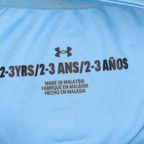 Under Armour Boys Blue 2-3 Years 1/4 Zip Long Sleeve Sports Sweatshirt