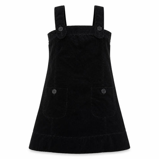 Front view of Vero Moda Women's Black Corduroy Pinafore Dress, size 10