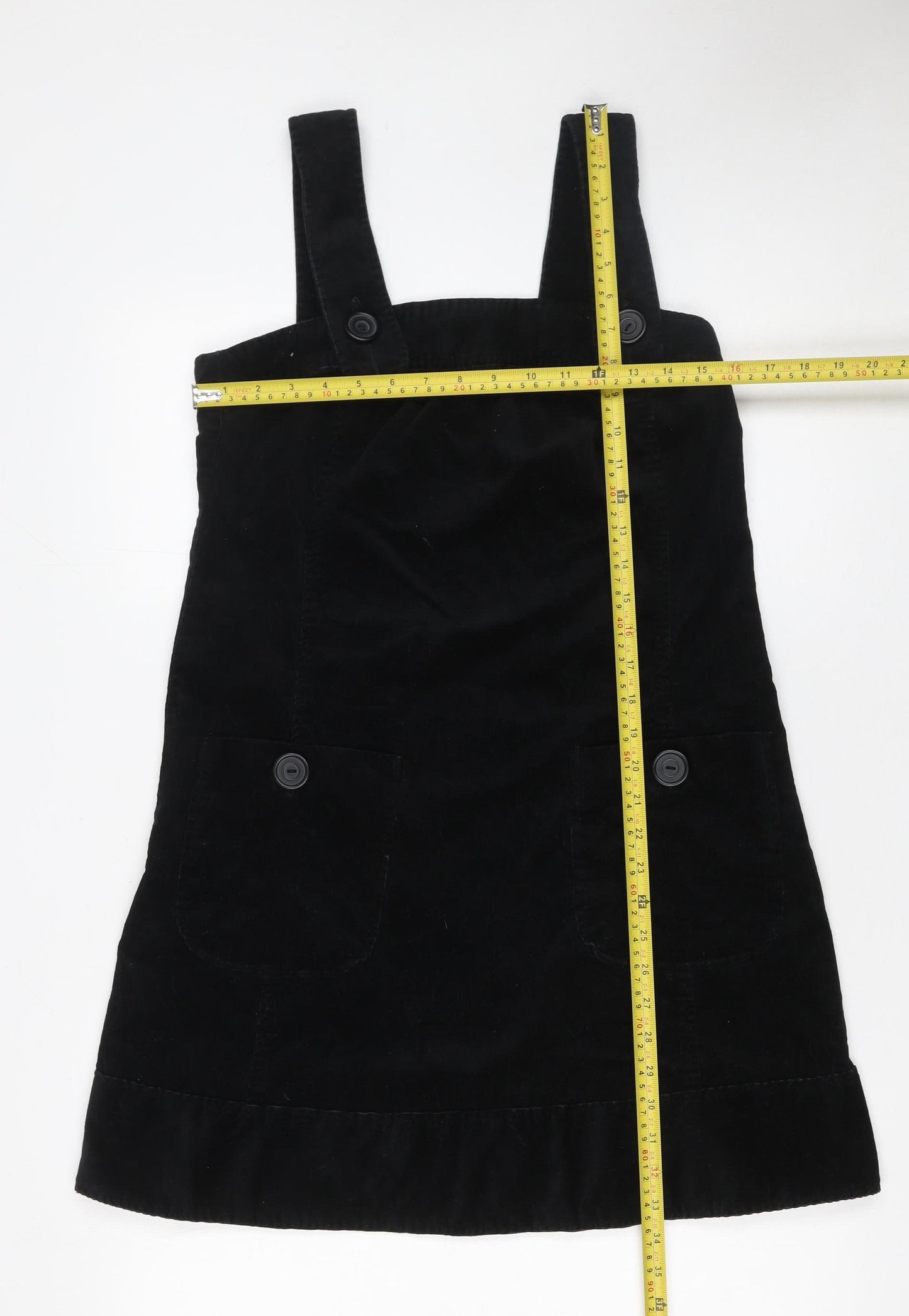 Vero Moda Women's Black Corduroy Pinafore Dress Size 10