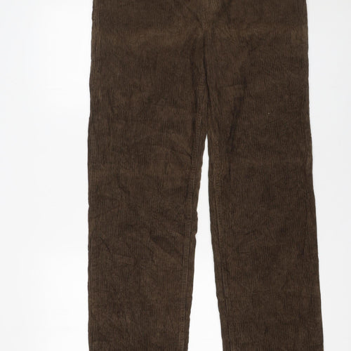 Liyou Men Brown Corduroy Straight Trousers Size 35 Cotton Casual
