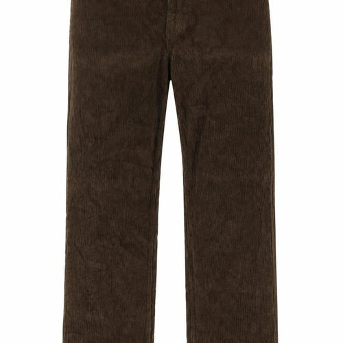 Liyou Men Brown Corduroy Straight Trousers Size 35 Cotton Casual