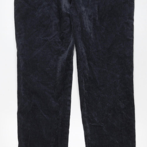 Marks and Spencer Men's Blue Corduroy Regular Fit Trousers 34x31