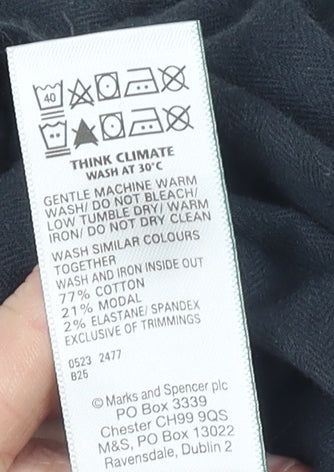 Marks and Spencer Men's Blue Corduroy Regular Fit Trousers 34x31