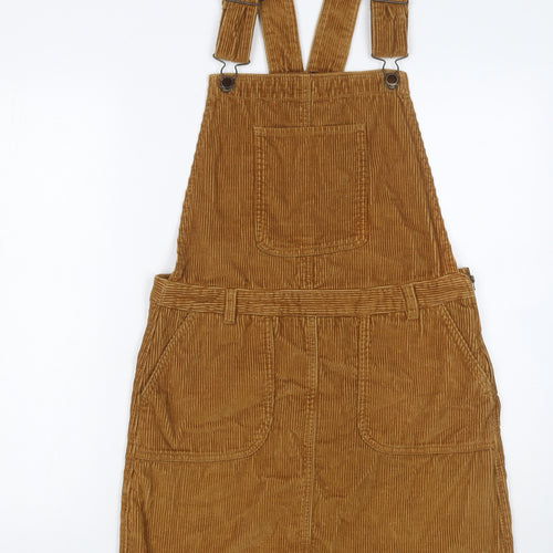 Next Women Brown Corduroy Pinafore Dress UK 8 Casual Retro Style