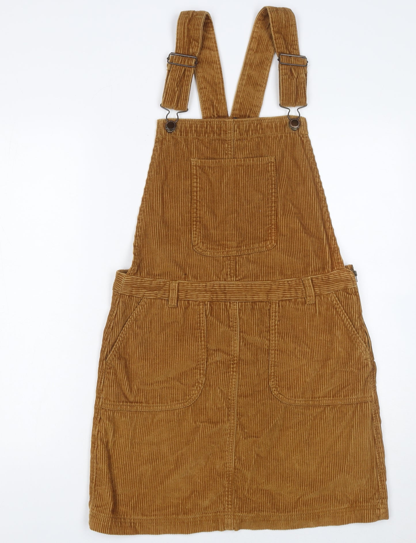 Next Women Brown Corduroy Pinafore Dress UK 8 Casual Retro Style