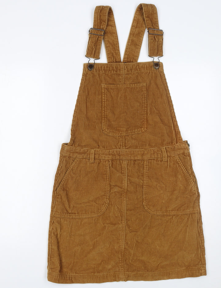 Next Women Brown Corduroy Pinafore Dress UK 8 Casual Retro Style