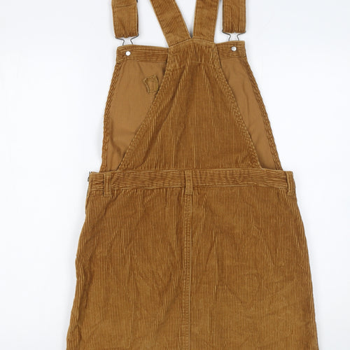 Next Women Brown Corduroy Pinafore Dress UK 8 Casual Retro Style