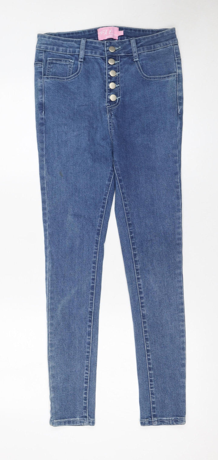 FAE London Womens Blue Size 8 Skinny Denim Jeans Button Fly Stretch
