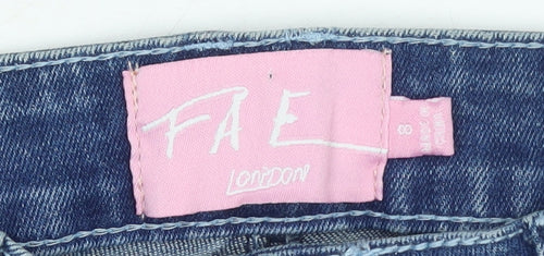 FAE London Womens Blue Size 8 Skinny Denim Jeans Button Fly Stretch
