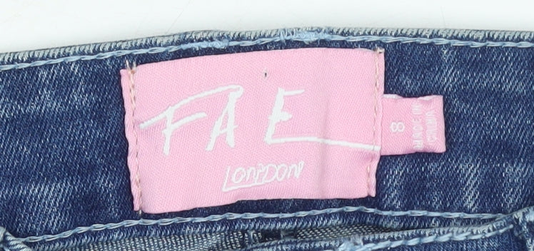 FAE London Womens Blue Size 8 Skinny Denim Jeans Button Fly Stretch