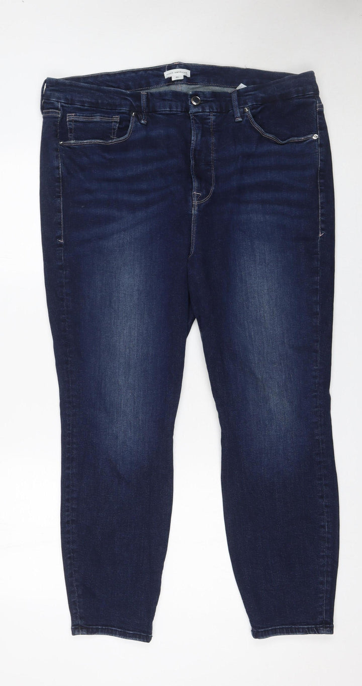 Good American Womens Blue Skinny Jeans Size 20 Plus Stretch Denim