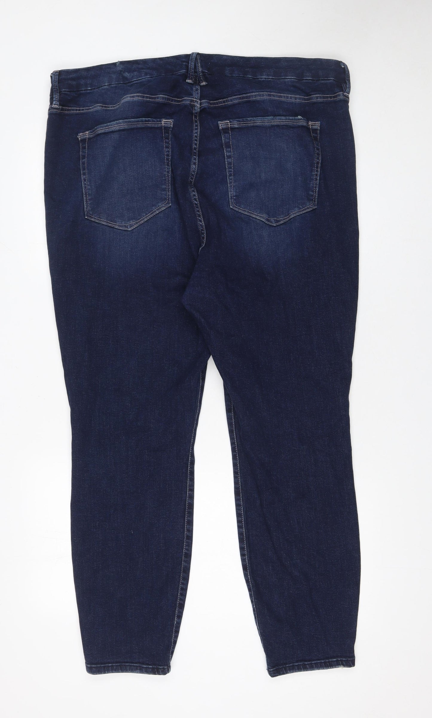 Good American Womens Blue Skinny Jeans Size 20 Plus Stretch Denim
