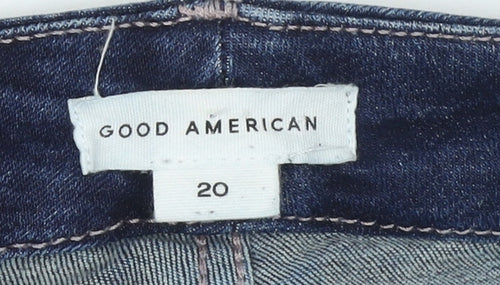 Good American Womens Blue Skinny Jeans Size 20 Plus Stretch Denim