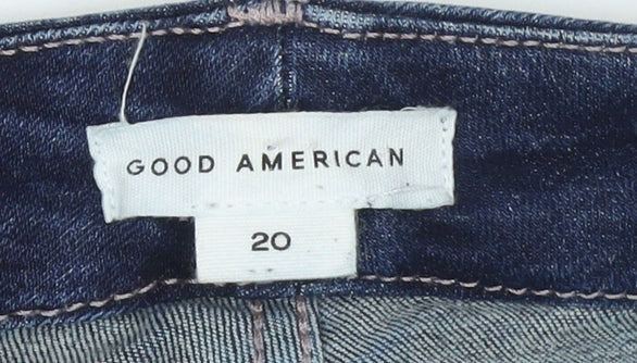 Good American Womens Blue Skinny Jeans Size 20 Plus Stretch Denim