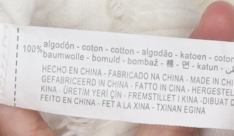 ZARA Women Ivory Corduroy Button Front Relaxed Fit Jacket Size 12