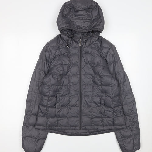 OVS Girls Grey XL Hooded Puffer Jacket Lightweight Quilted Coat