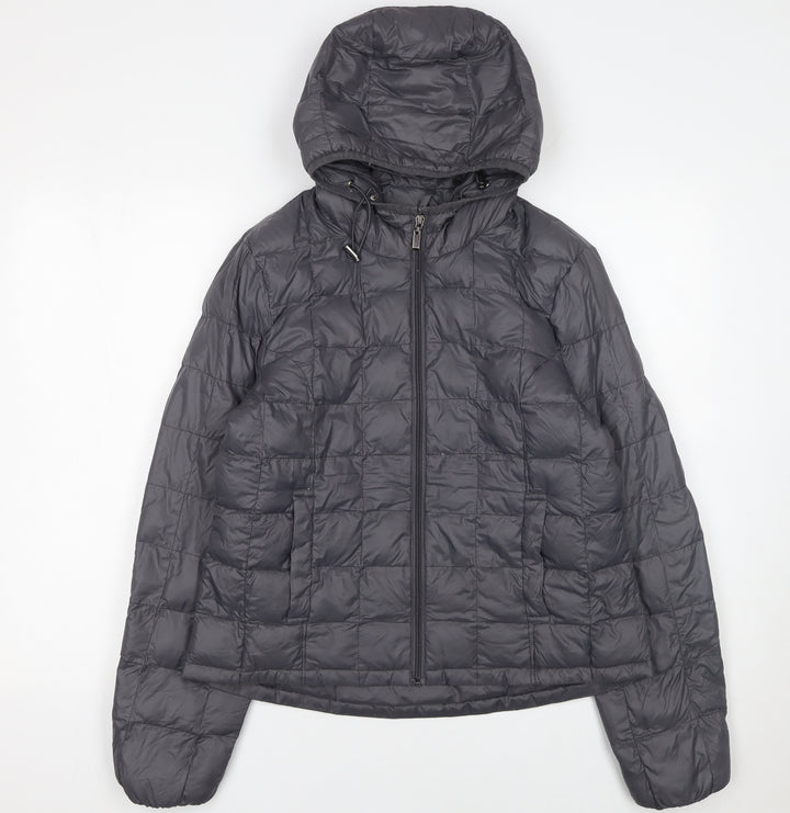 OVS Girls Grey XL Hooded Puffer Jacket Lightweight Quilted Coat