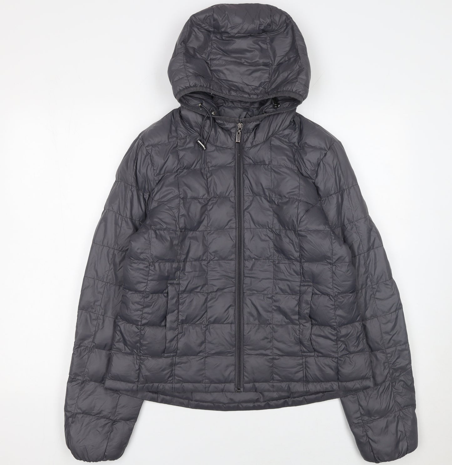 OVS Girls Grey XL Hooded Puffer Jacket Lightweight Quilted Coat