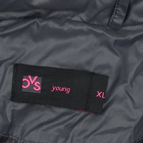 OVS Girls Grey XL Hooded Puffer Jacket Lightweight Quilted Coat